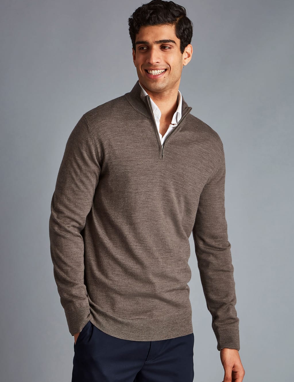 Pure Merino Wool Half Zip Jumper