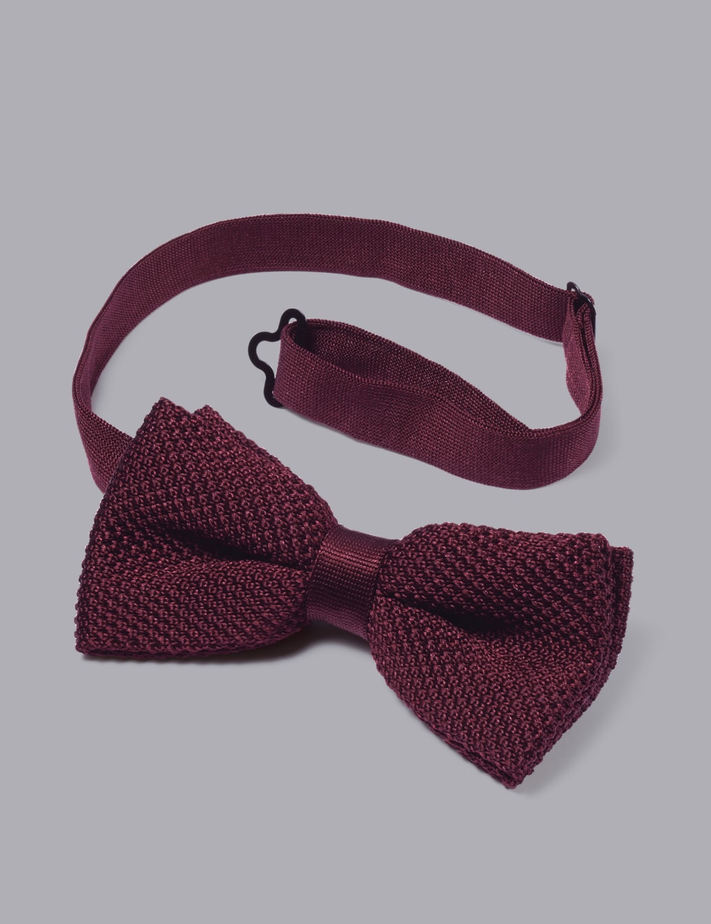 Textured Pure Silk Knitted Bow Tie