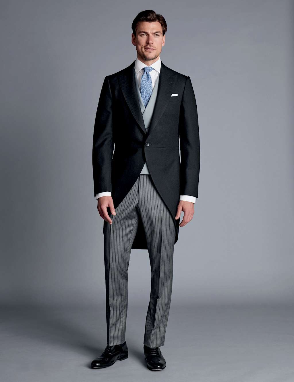 Slim Fit Pure Wool Stripe Trousers