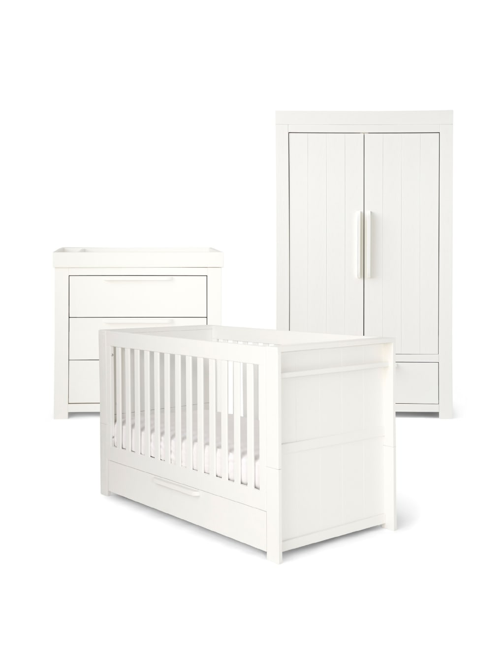 Franklin 3 Piece Cotbed Range with Dresser and Wardrobe