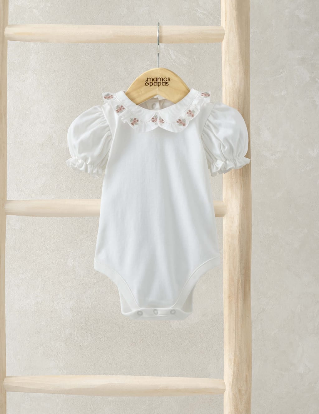 Pure Cotton Embroidered Frill Bodysuit (0 Mths-3 Yrs)