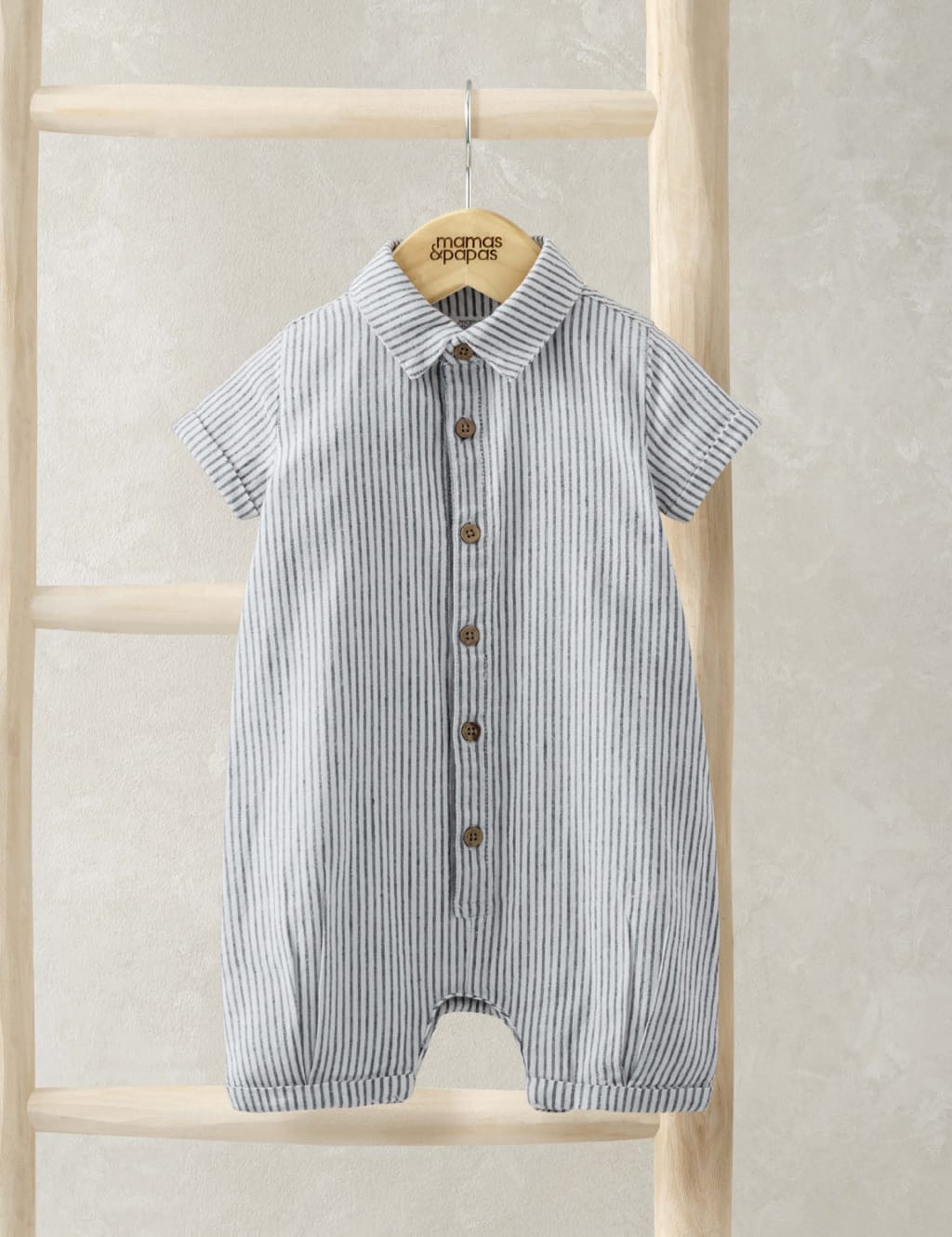 Cotton Blend Striped Romper (0-18 Mths)