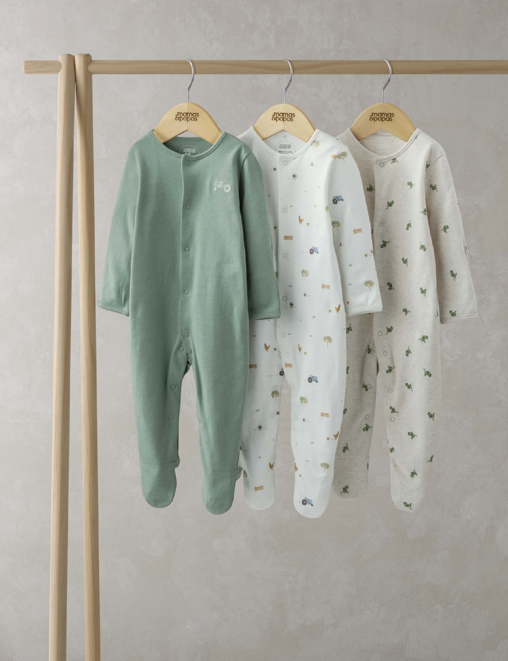 3pk Pure Cotton Sleepsuits (0-24 Mths)