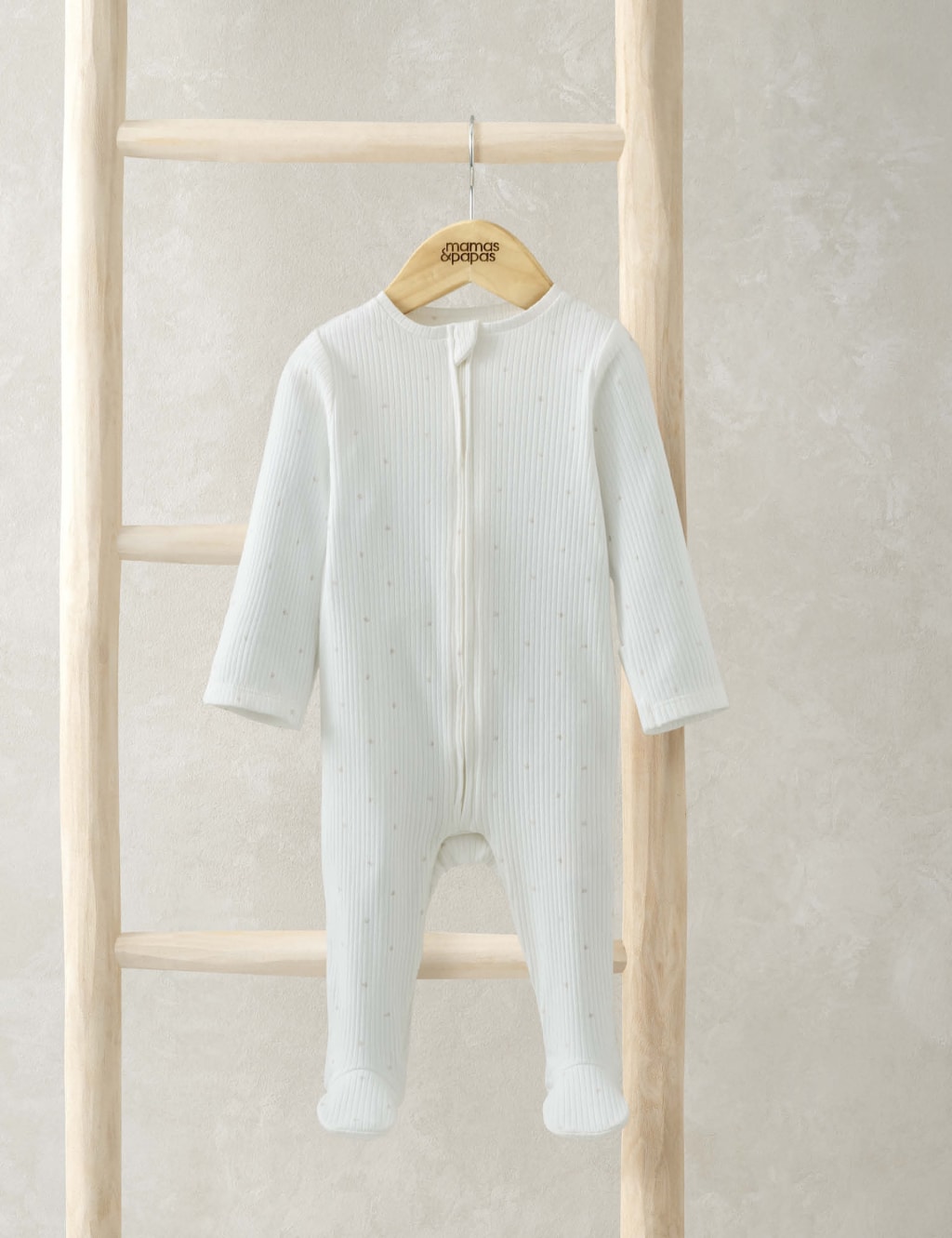 Cotton Rich Spot Zip Sleepsuit (0-9 Mths)