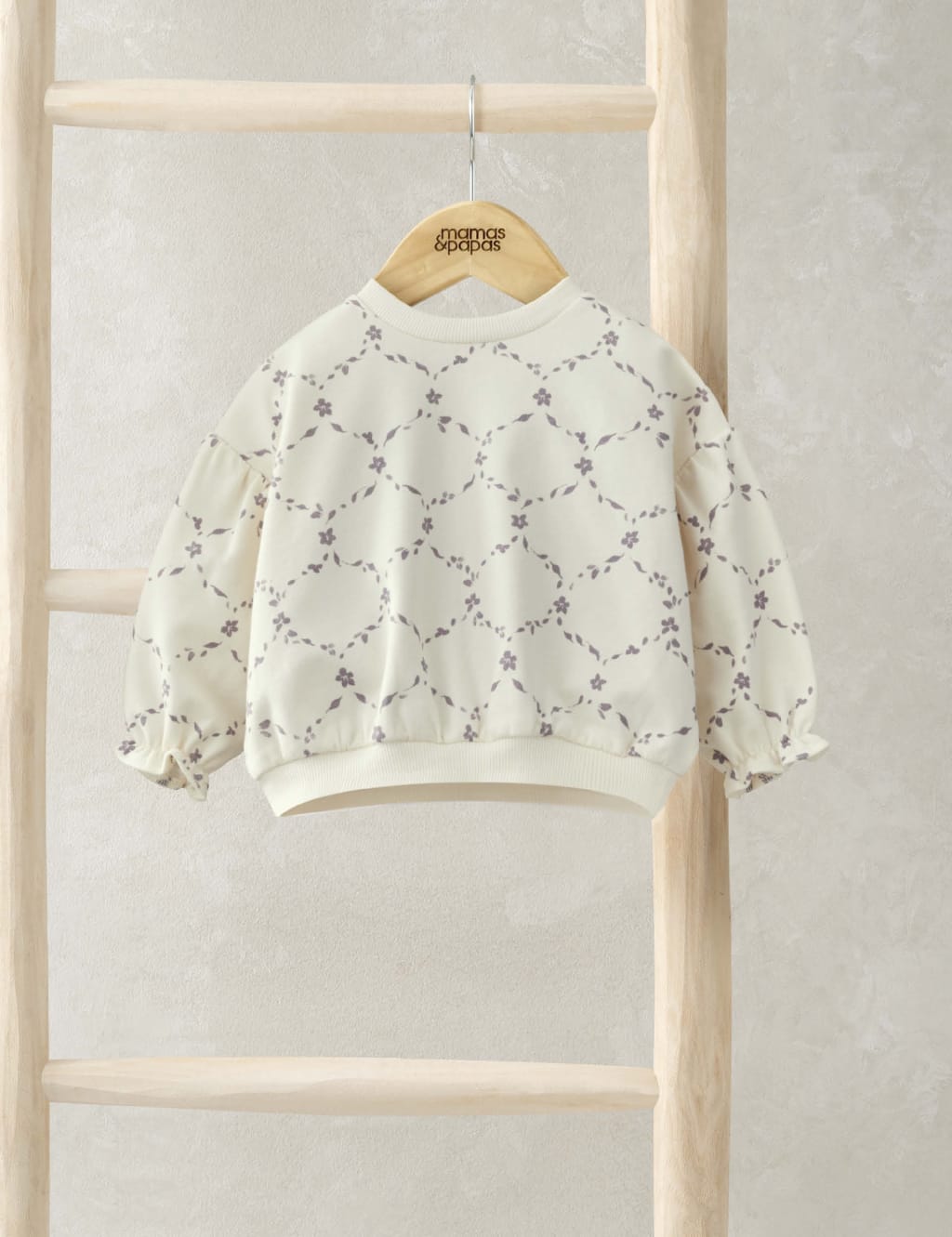 Pure Cotton Trellis Print Sweatshirt (0 Mths-3 Yrs)