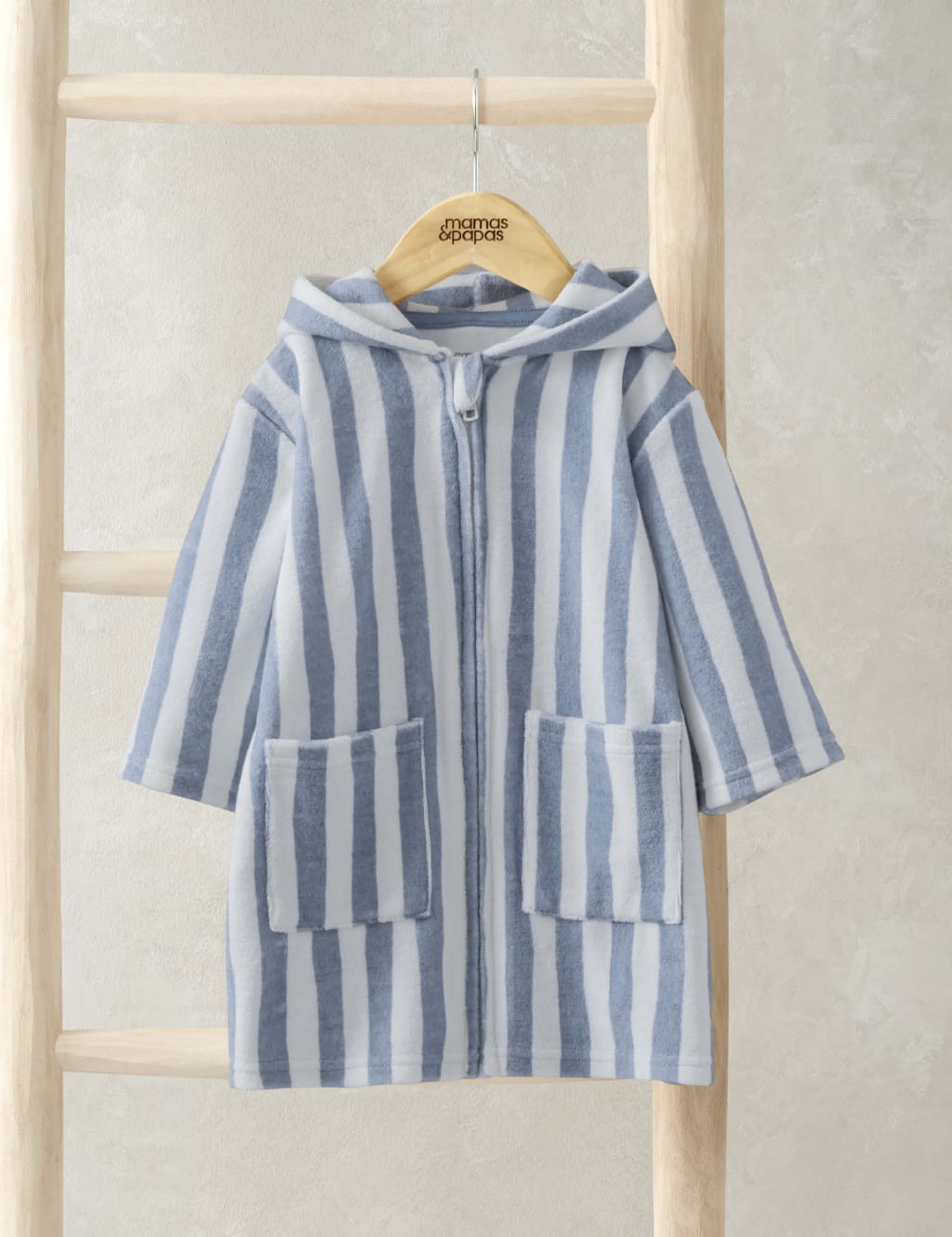 Towelling Striped Zip Hooded Poncho (3 Mths - 3 Yrs)