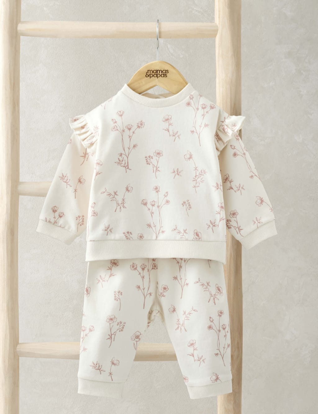 2pc Pure Cotton Floral Top & Bottom Outfit (0-12 Mths)