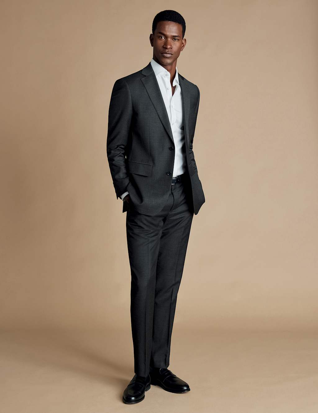 Slim Fit Pure Wool Twill Suit Trousers