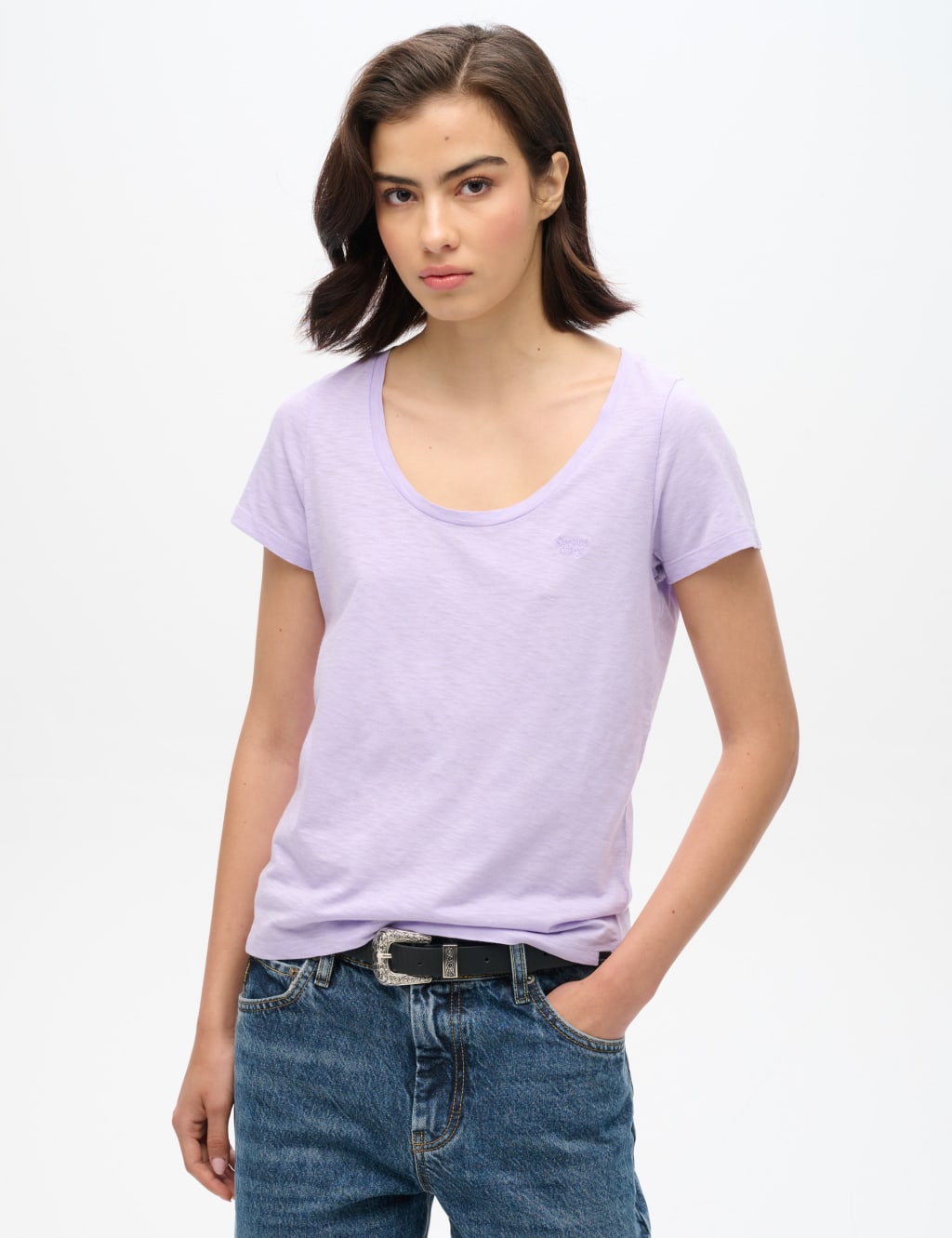 Cotton Rich Scoop Neck T-Shirt