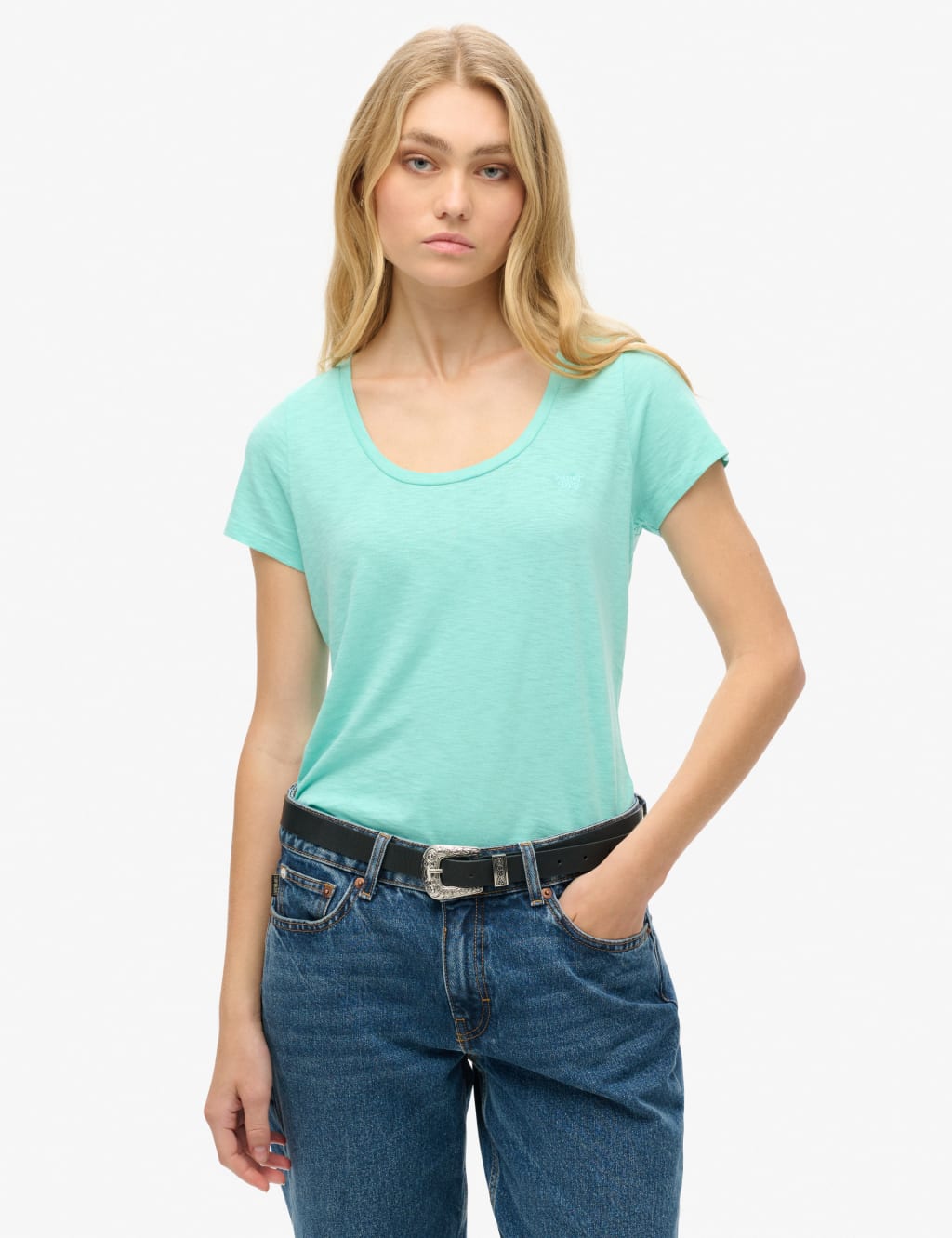 Cotton Rich Scoop Neck T-Shirt