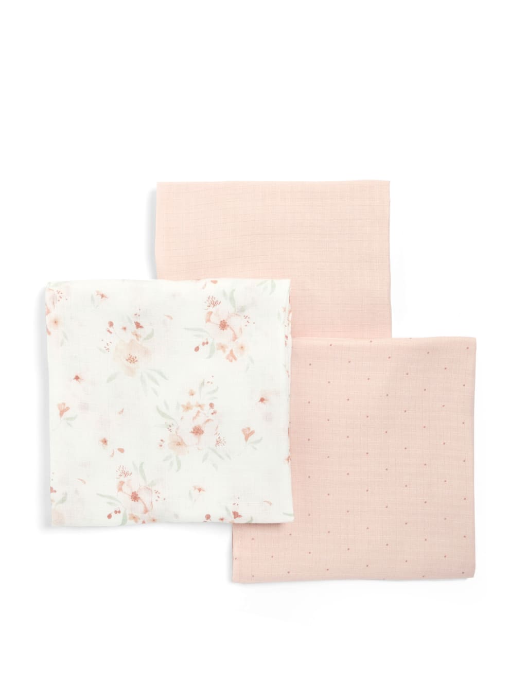 3pk Floral Large Muslin Cloths