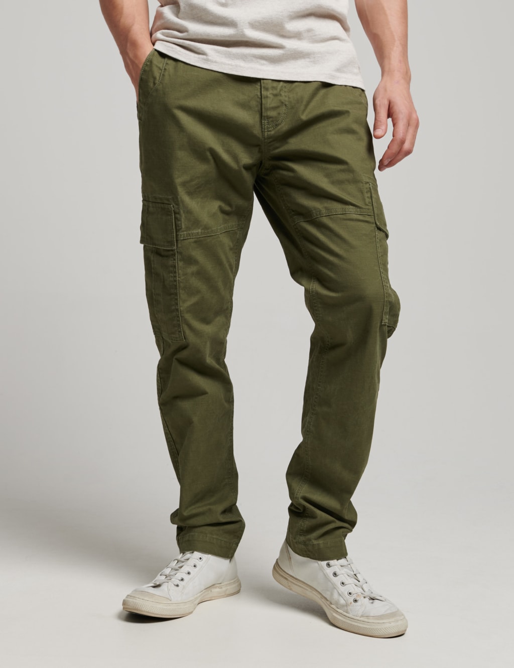 Superdry Men's Slim Fit Cargo Trousers - 3032 - Khaki, Khaki
