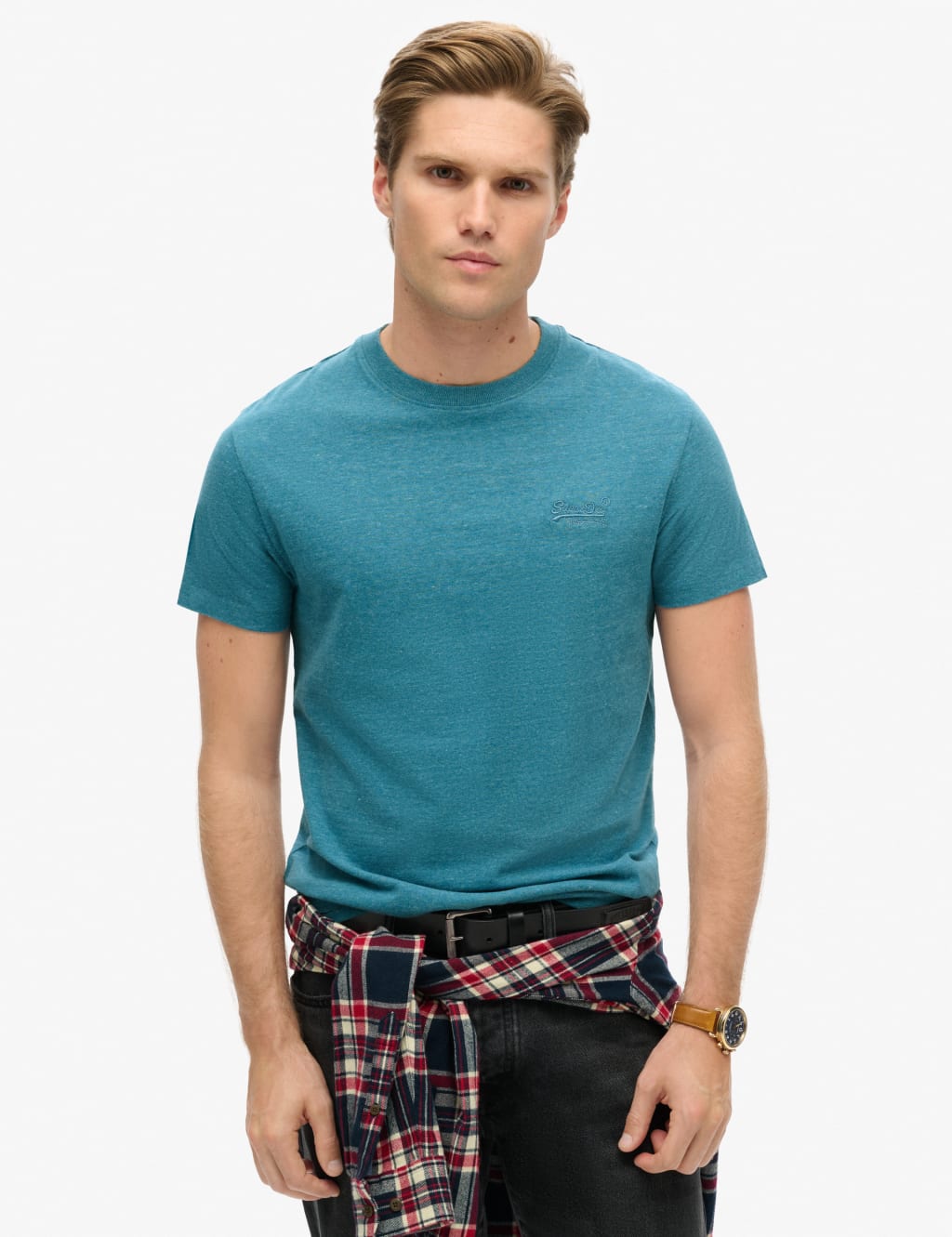Superdry Men's Slim Fit Cotton Crew Neck T-Shirt - Blue, Blue,Black