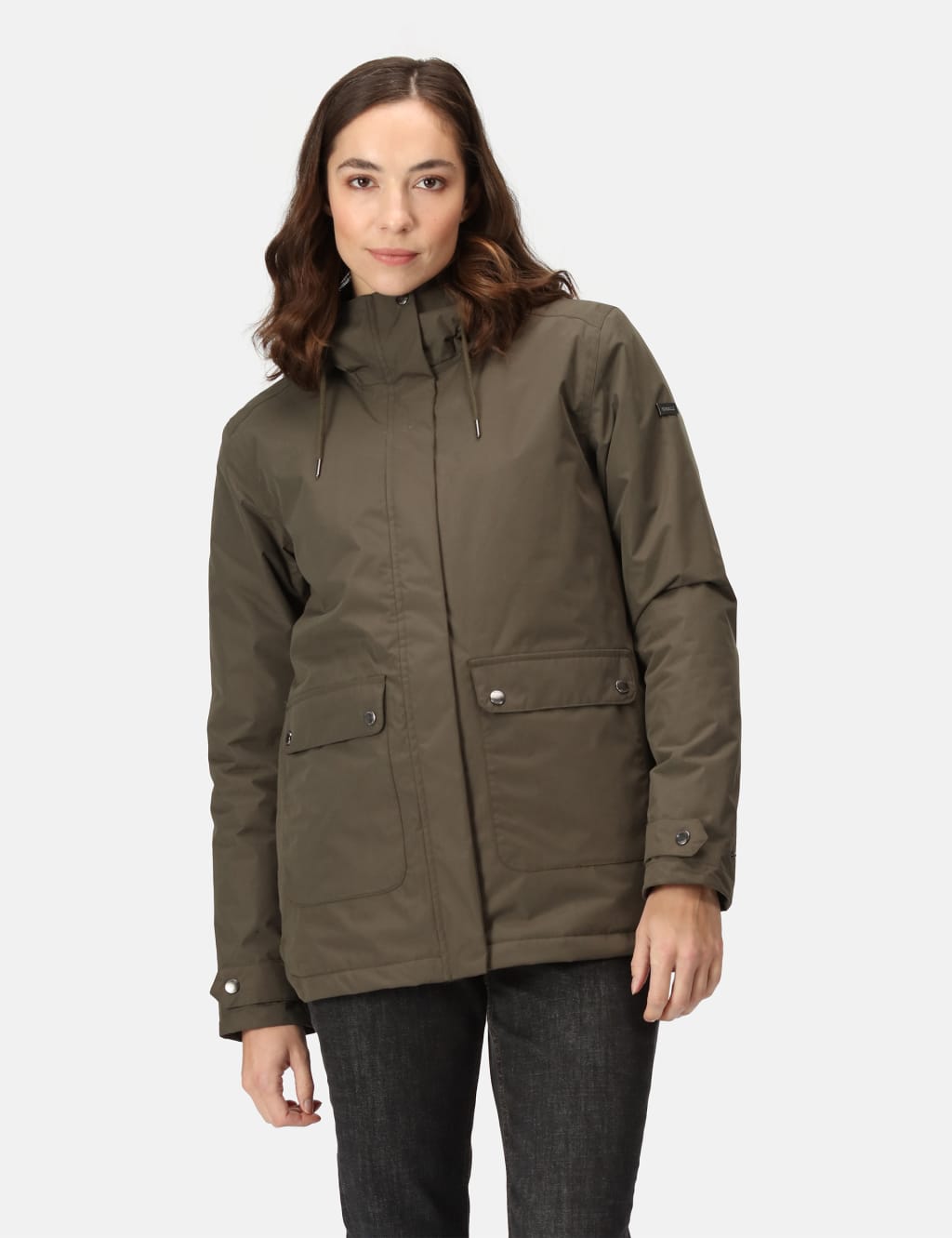 Regatta Women's Broadia Waterproof Hooded Raincoat - 16 - Green, Green