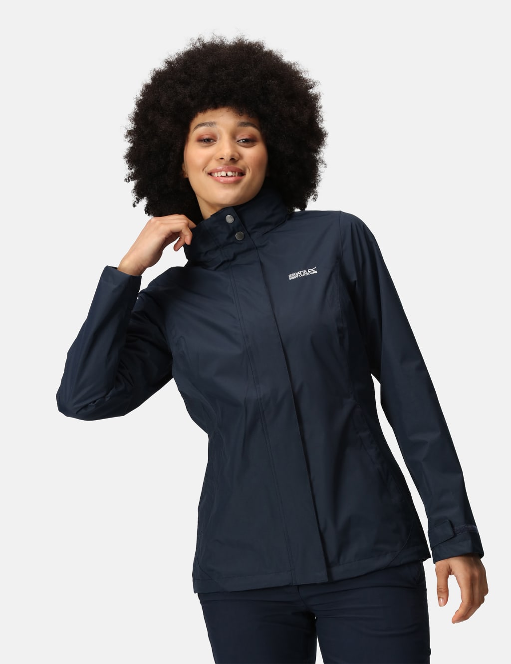 Regatta Women's Daysha Waterproof Hooded Raincoat - 8 - Dark Blue Mix, Black,Burgundy,Dark Blue Mix