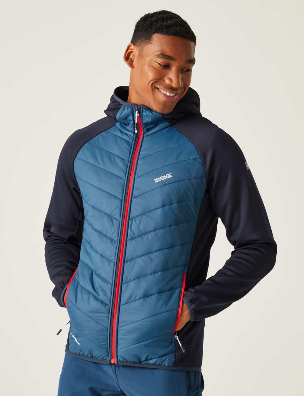 Regatta Men's Padded Hooded Jacket - S - Blue, Blue