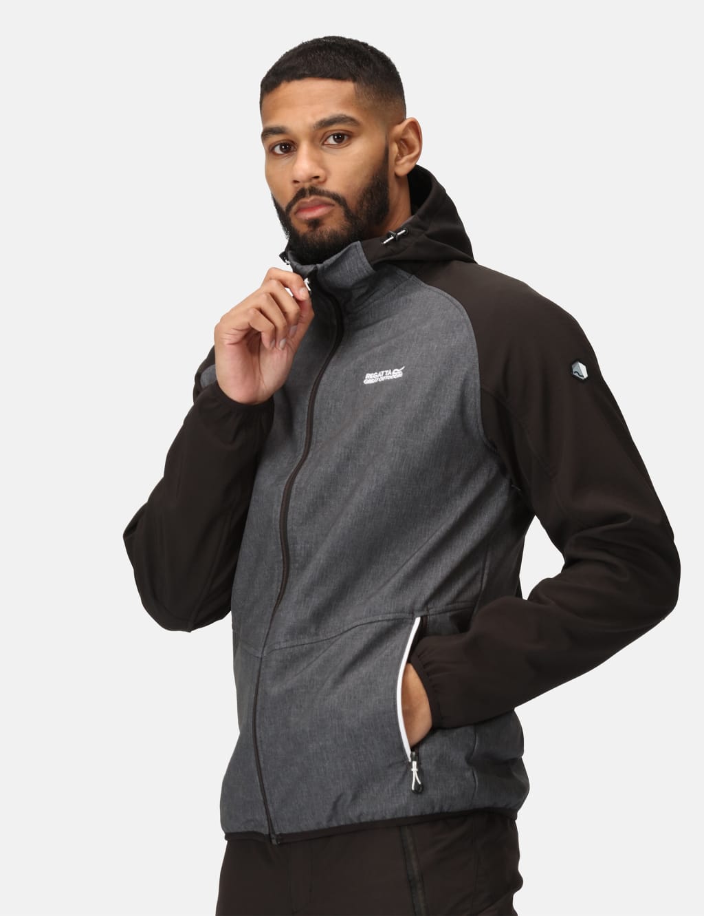 Regatta Men's Arec III Water-Repellent Anorak - XL - Grey Mix, Dark Blue,Grey Mix