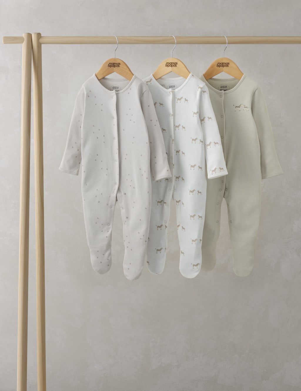 3pk Pure Cotton Animal Sleepsuits (0-24 Mths)