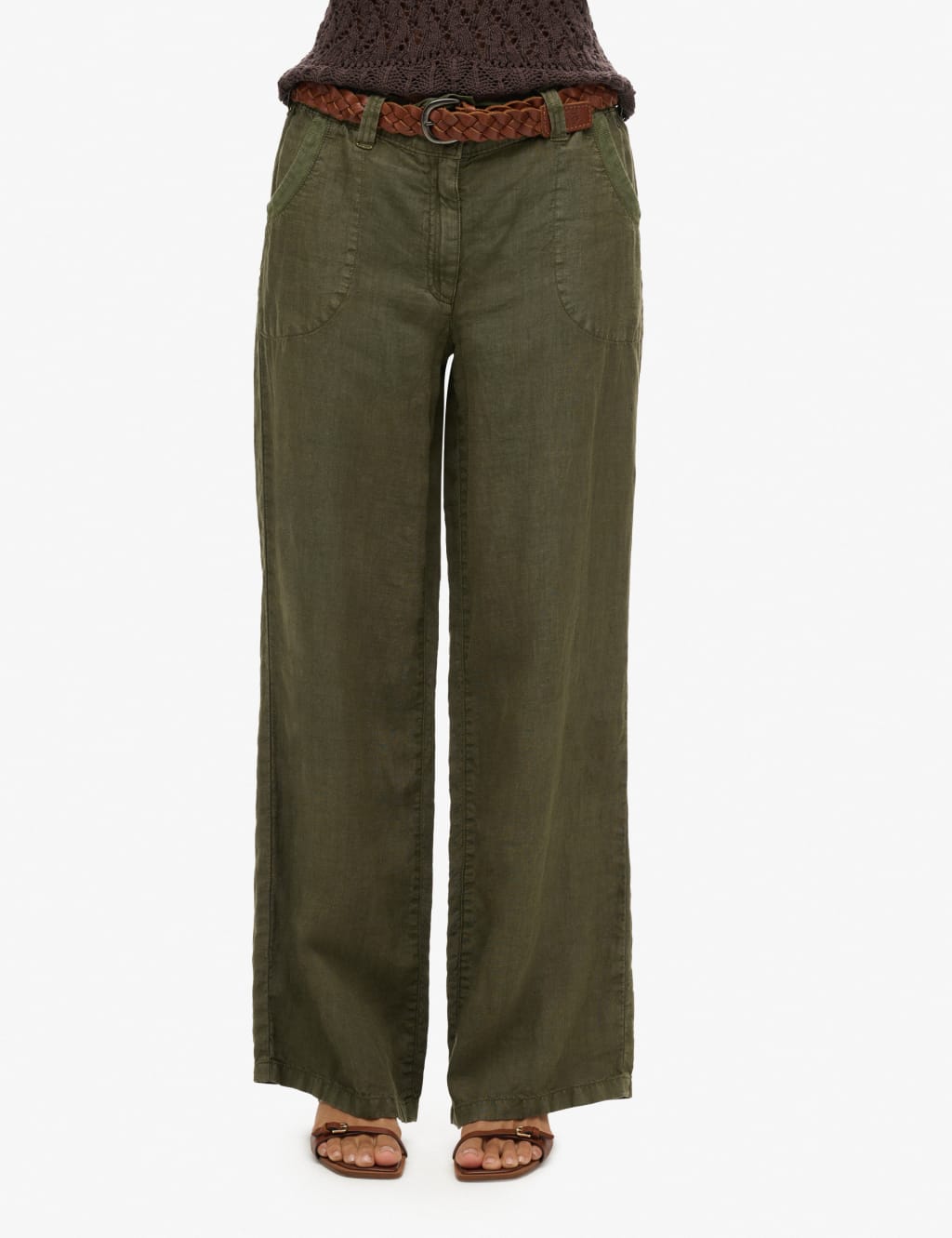 Pure Linen Wide Leg Trousers
