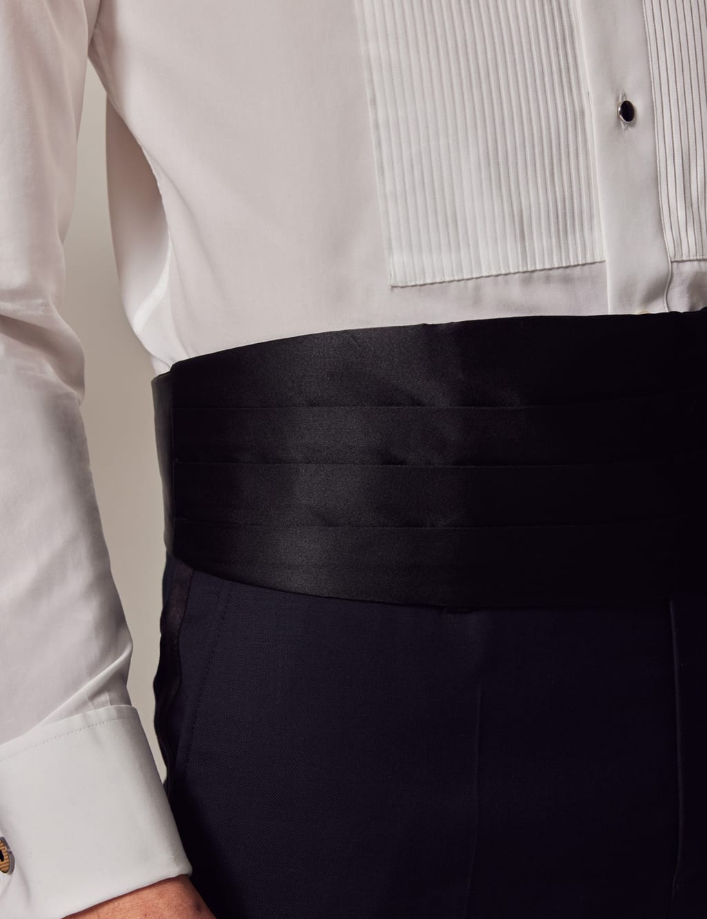 Hawes & Curtis Men's Pure Silk Cummerbund - one size - Black, Black