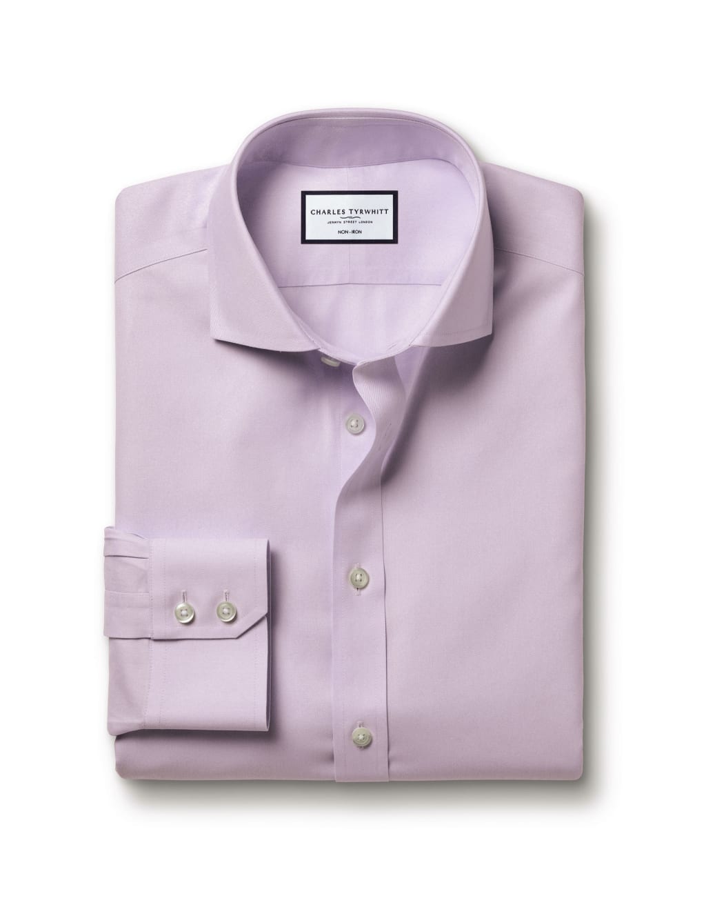 Charles Tyrwhitt Men's Slim Fit Non Iron Pure Cotton Twill Shirt - 15.5/34 - Purple, Purple