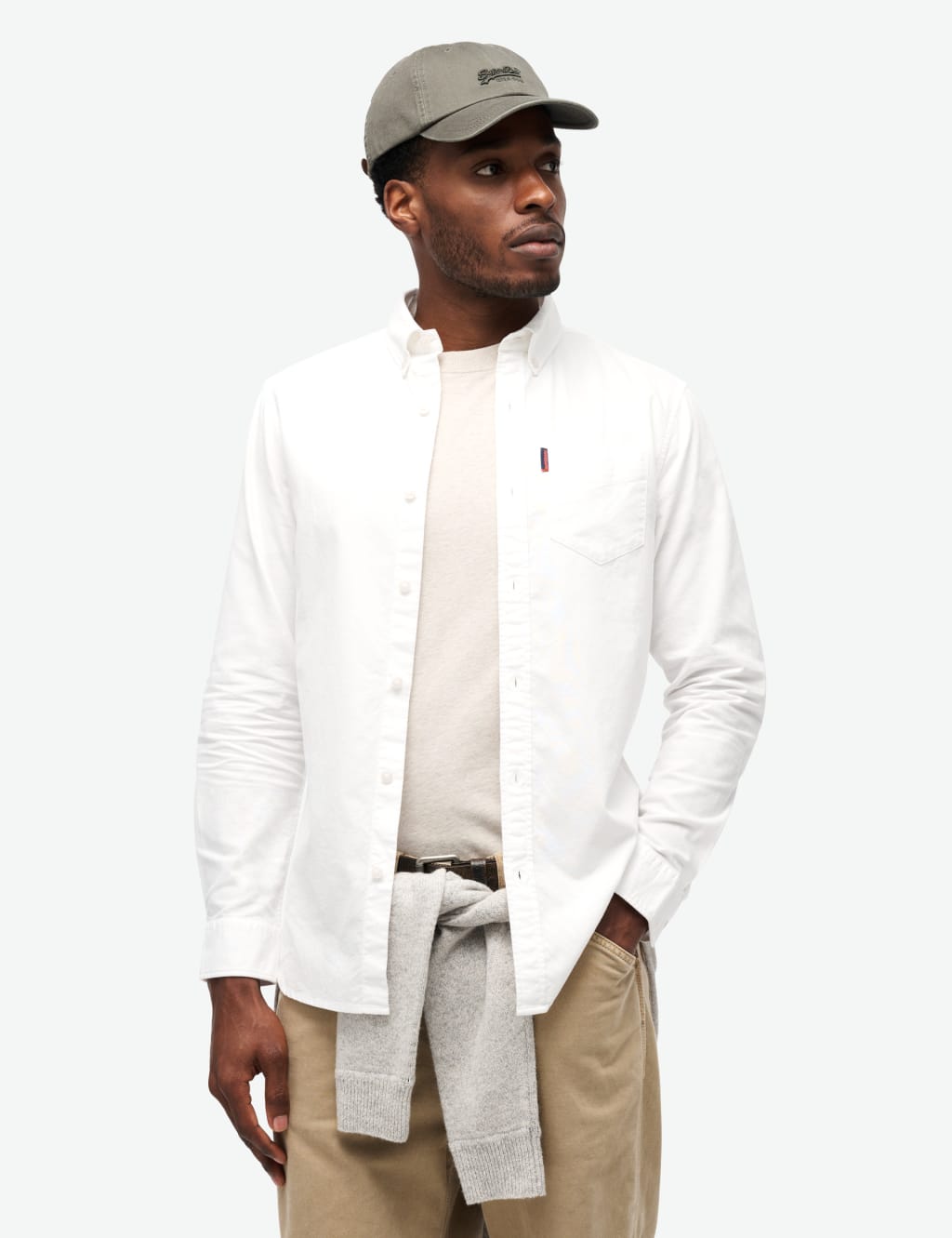 Superdry Men's Cotton Oxford Shirt - L - White, White