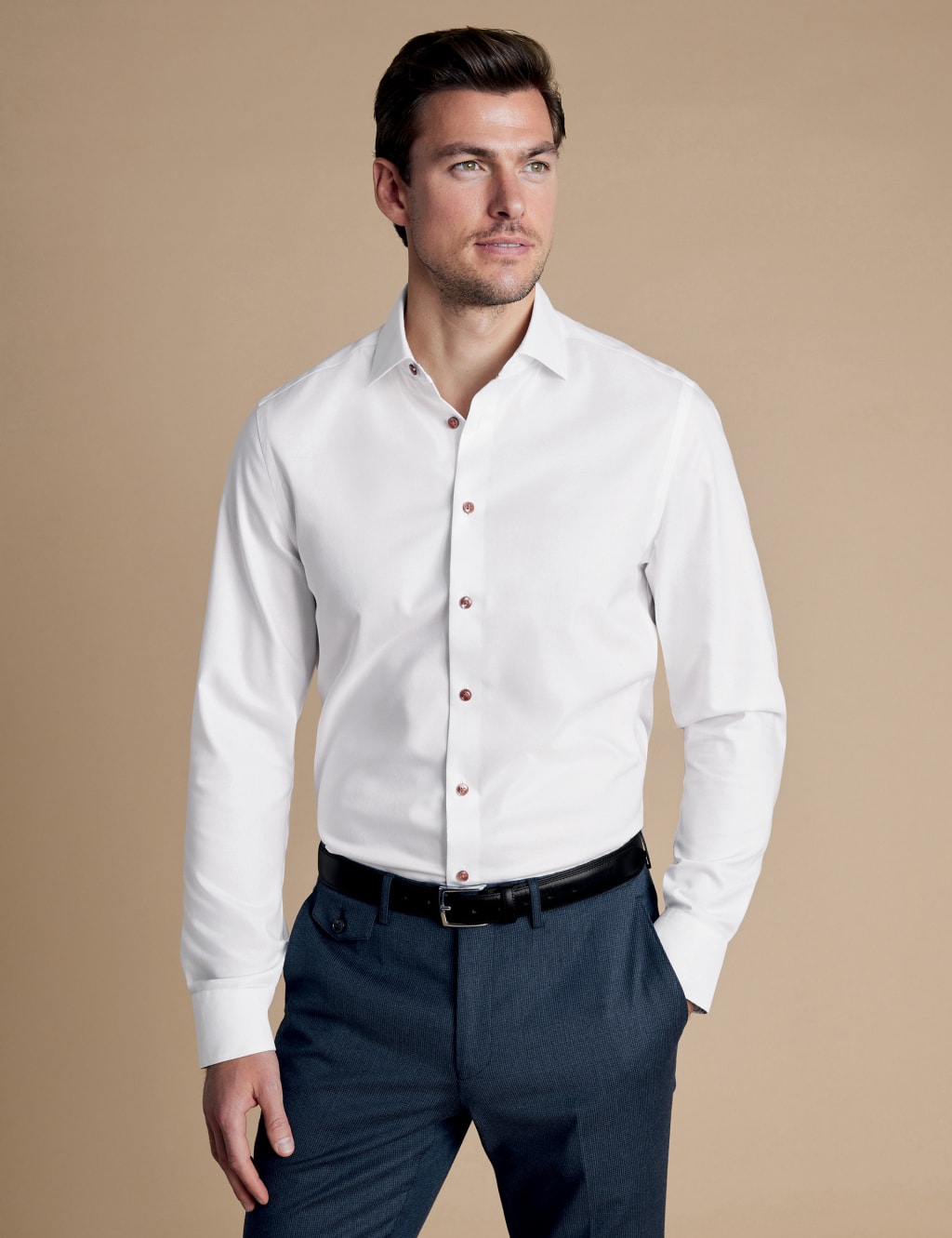 Slim Fit Non Iron Pure Cotton Twill Shirt