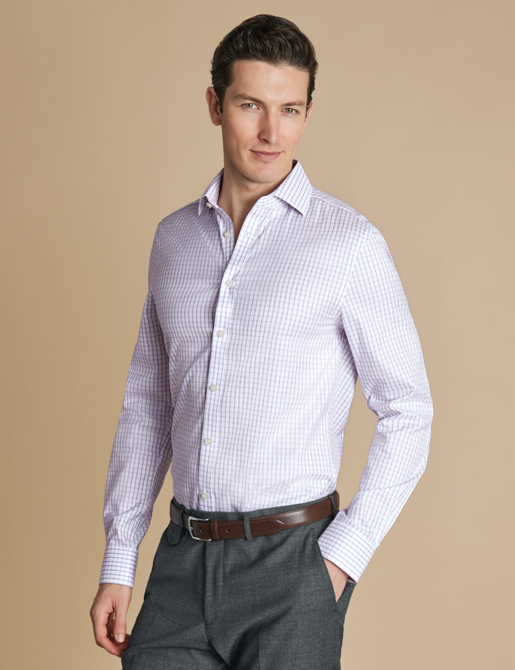 Slim Fit Non Iron Pure Cotton Twill Shirt