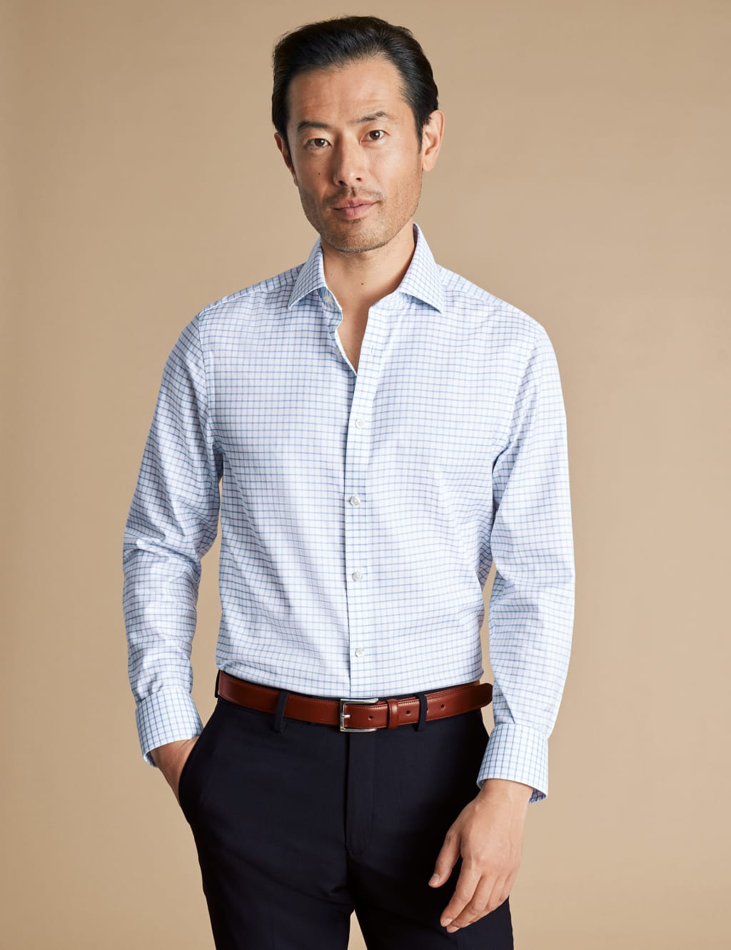 Slim Fit Non Iron Pure Cotton Twill Shirt