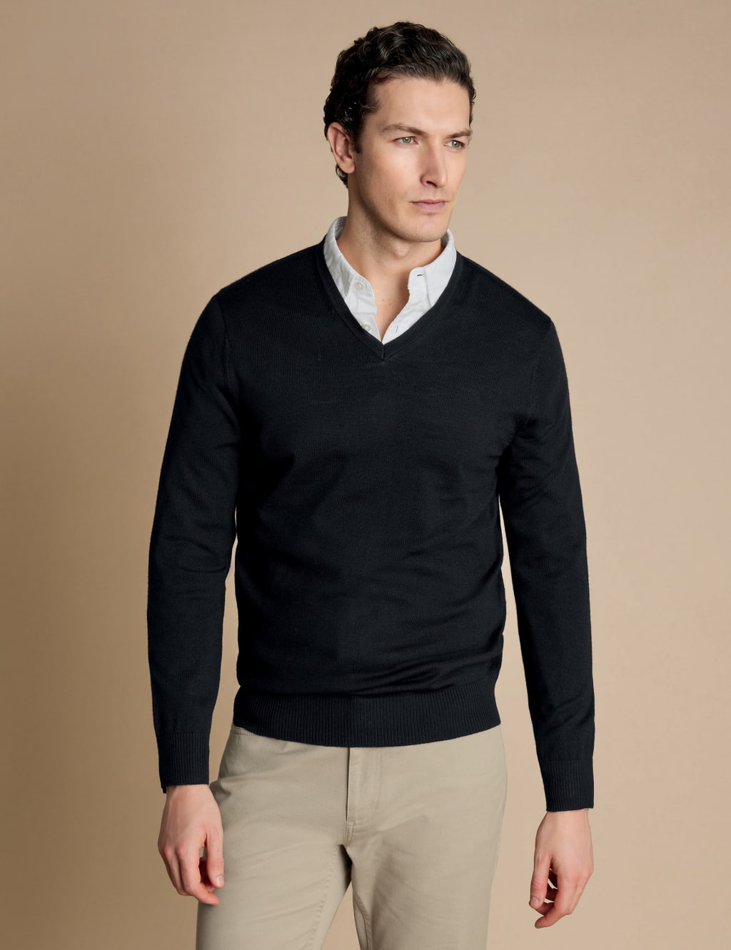 Pure Wool V-Neck Jumper