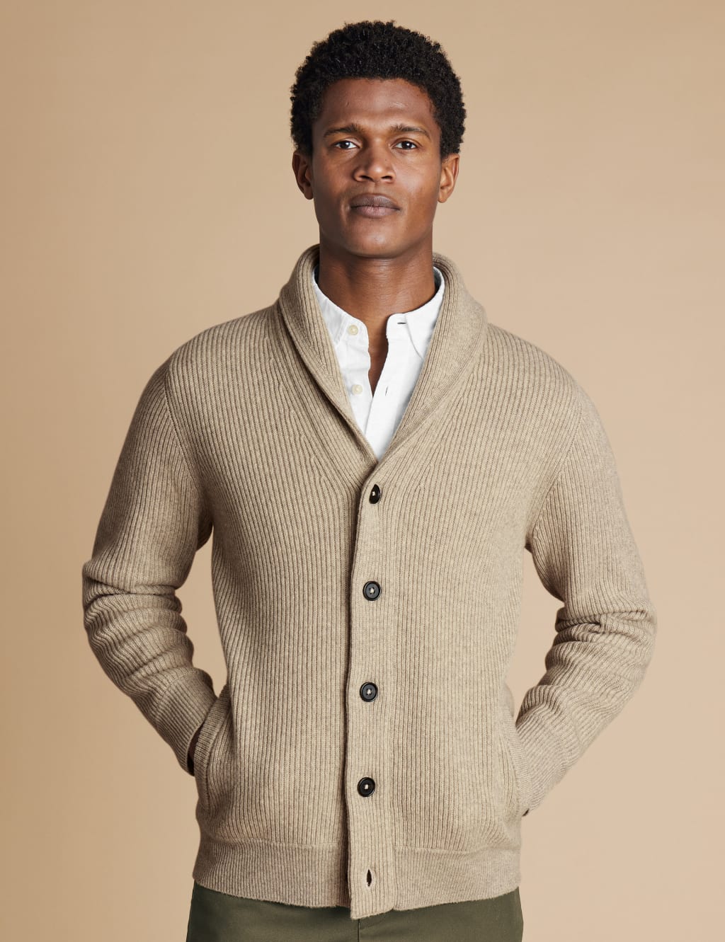 Pure Merino Wool Shawl Collar Cardigan