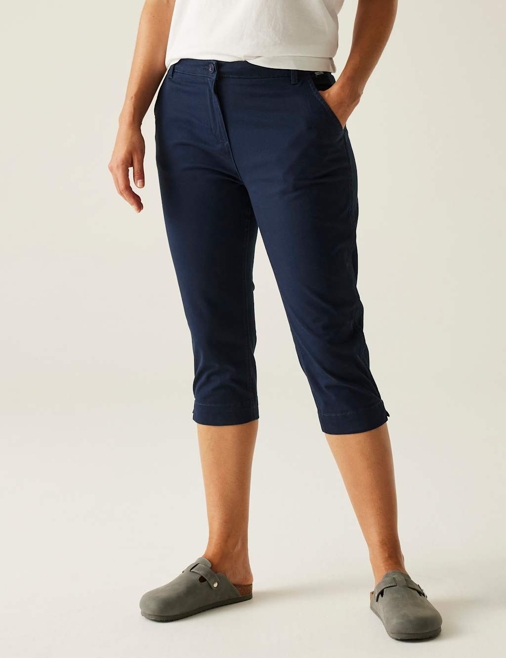Cotton Rich Tapered Cropped Trousers