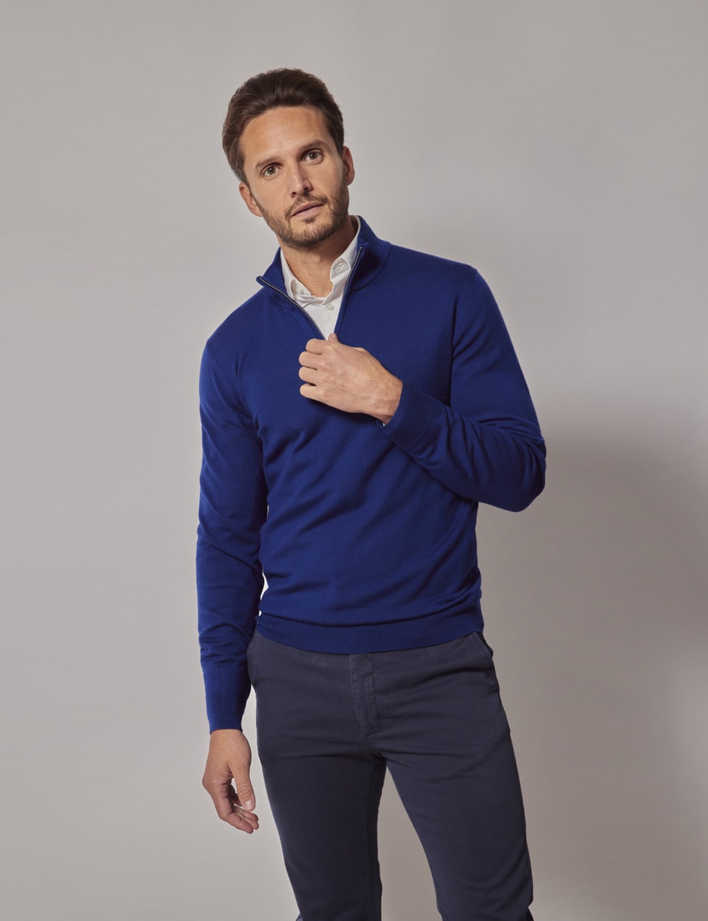 Pure Wool Half Zip Jumper
