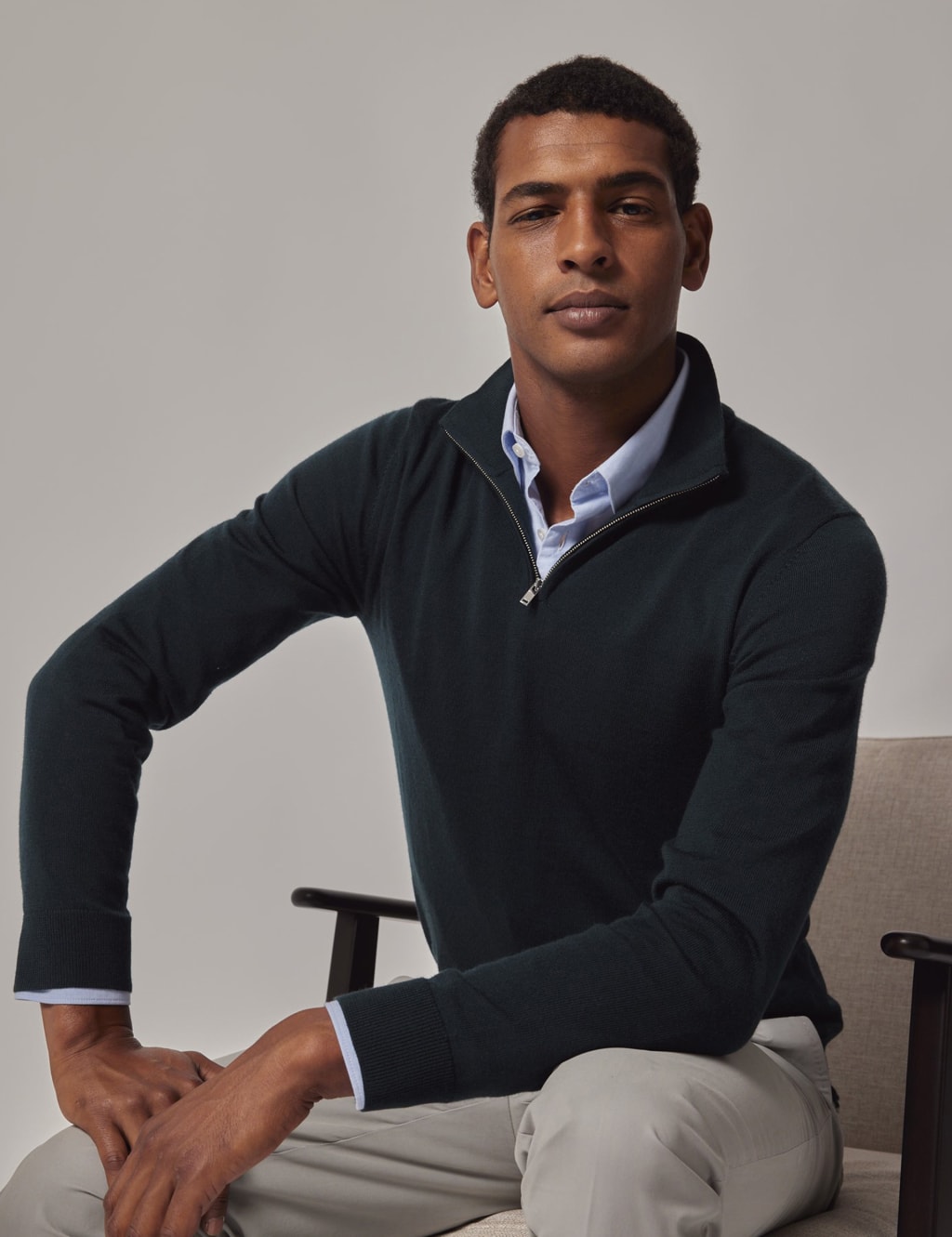 Pure Wool Half Zip Jumper