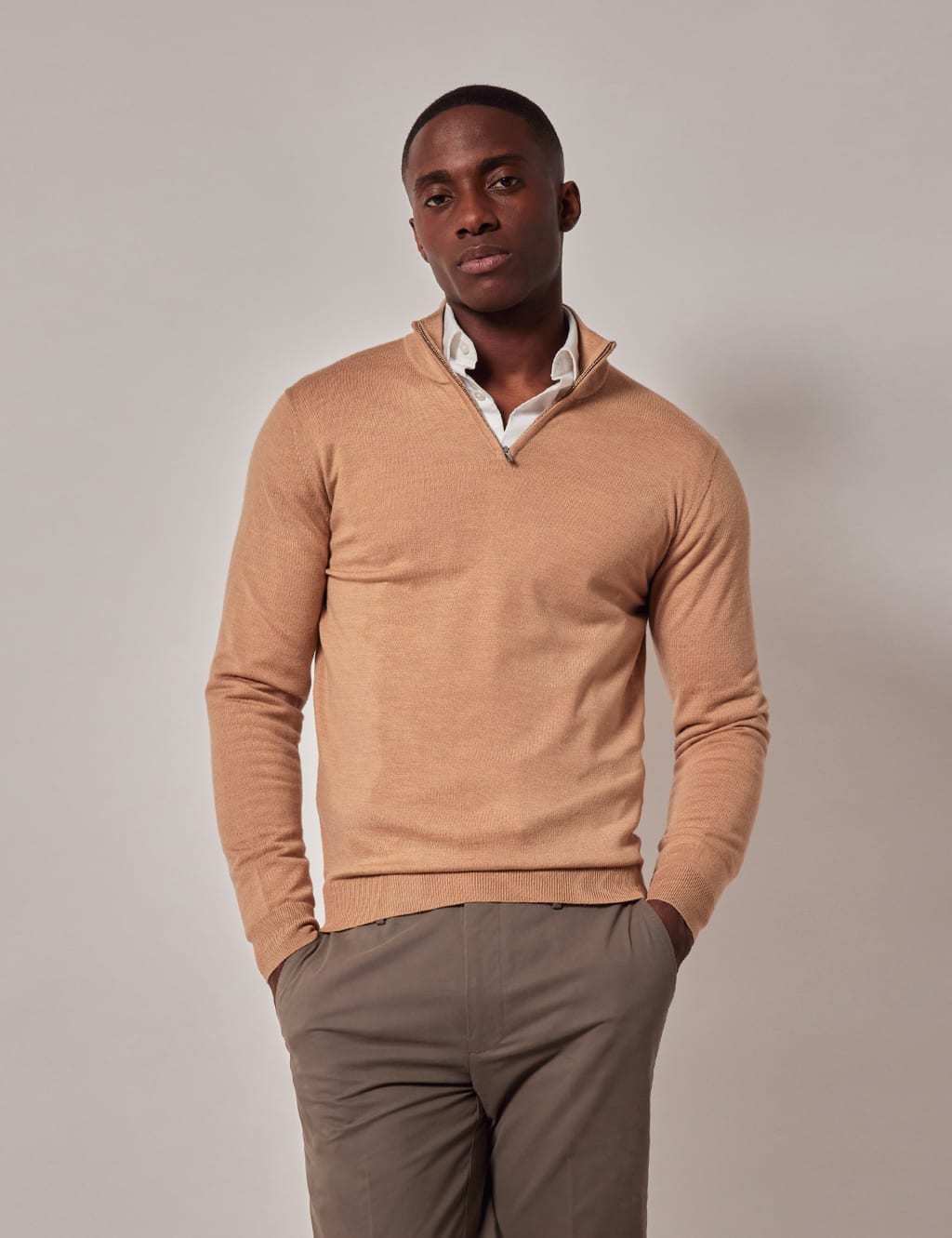 Pure Wool Half Zip Jumper