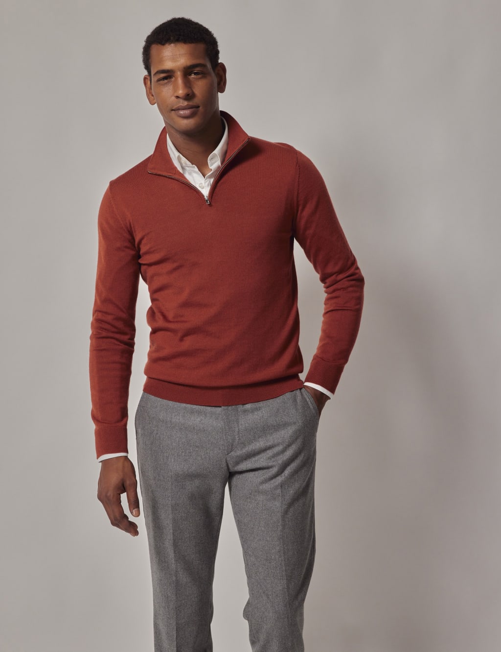 Pure Wool Half Zip Jumper