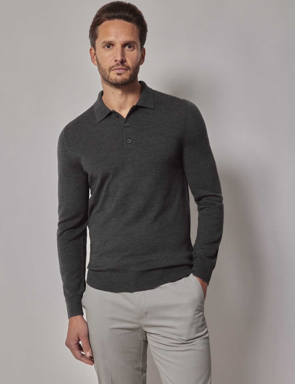 M and s mens long sleeve polo shirts cheap