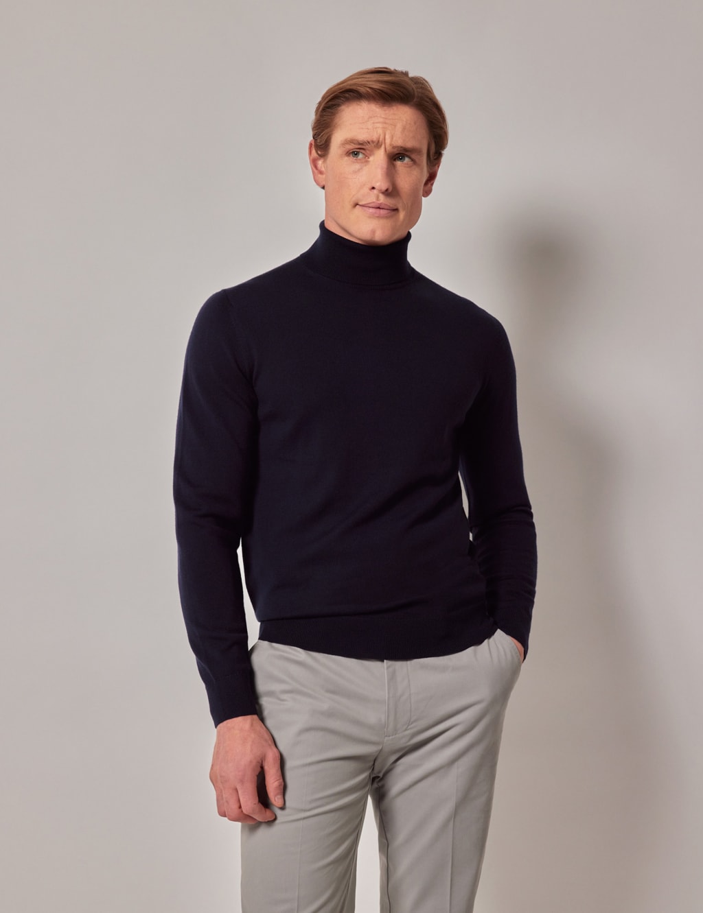Pure Wool Roll Neck Jumper