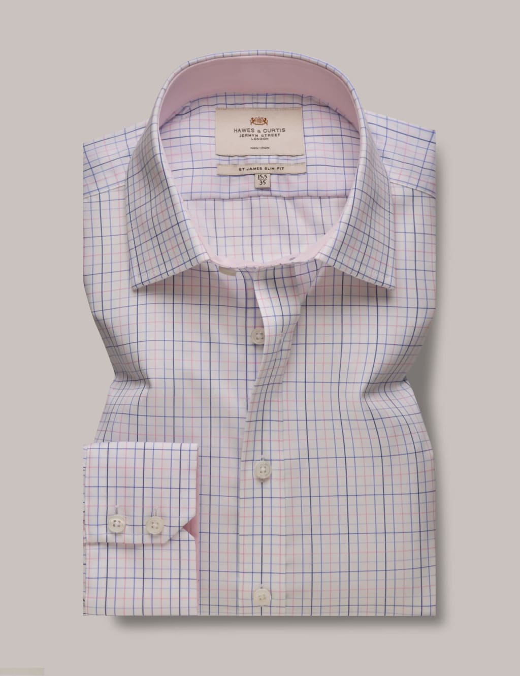 Slim Fit Easy Iron Pure Cotton Check Shirt