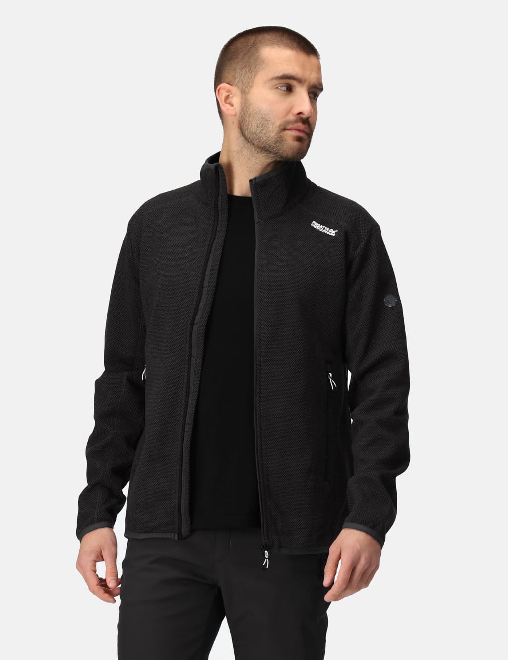 Regatta Men's Torrens Zip Up Fleece Jacket - XXXL - Black, Black