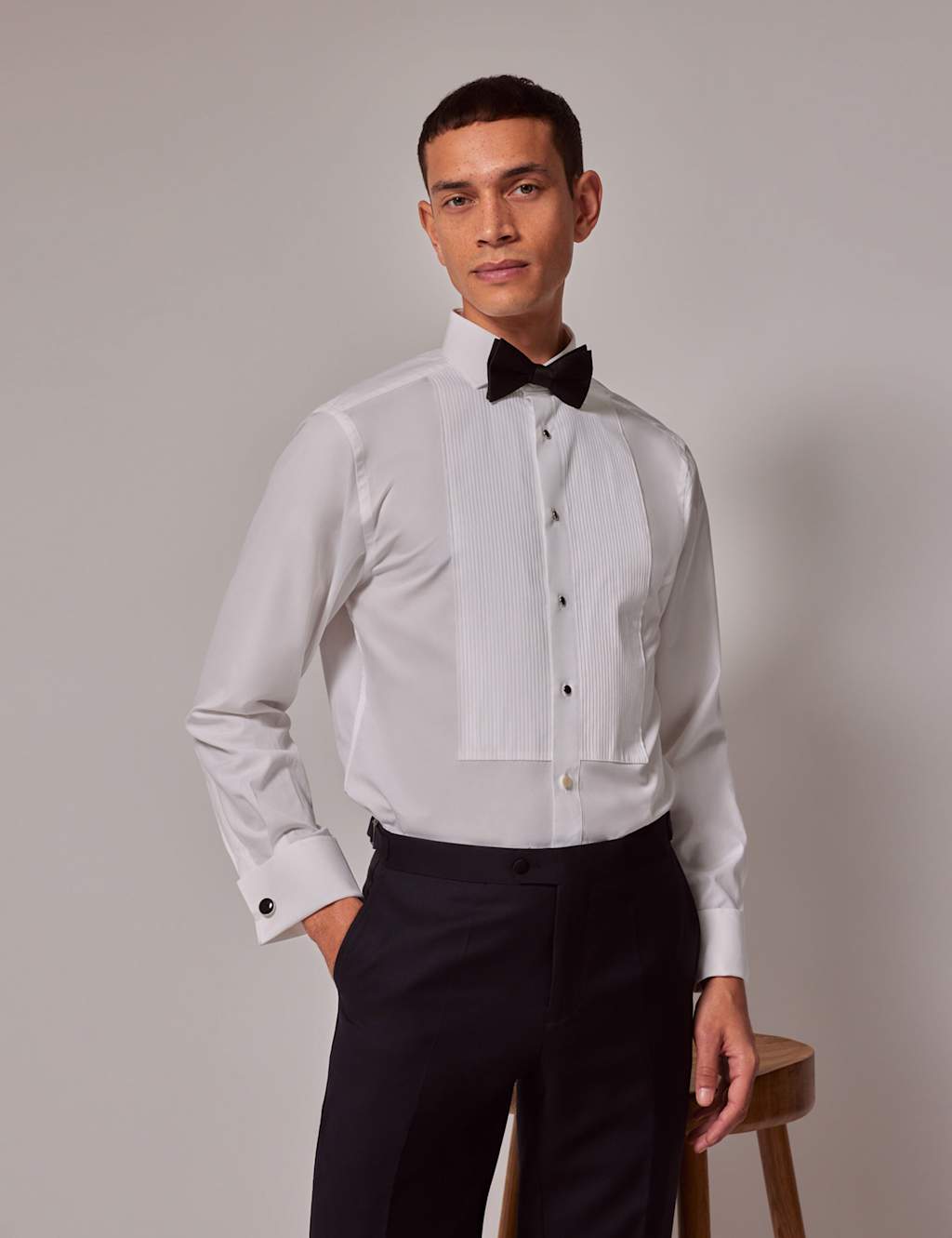 Hawes & Curtis Men's Extra Slim Fit Easy Iron Pure Cotton Dinner Shirt - 16½/34in - White - Available at M&S