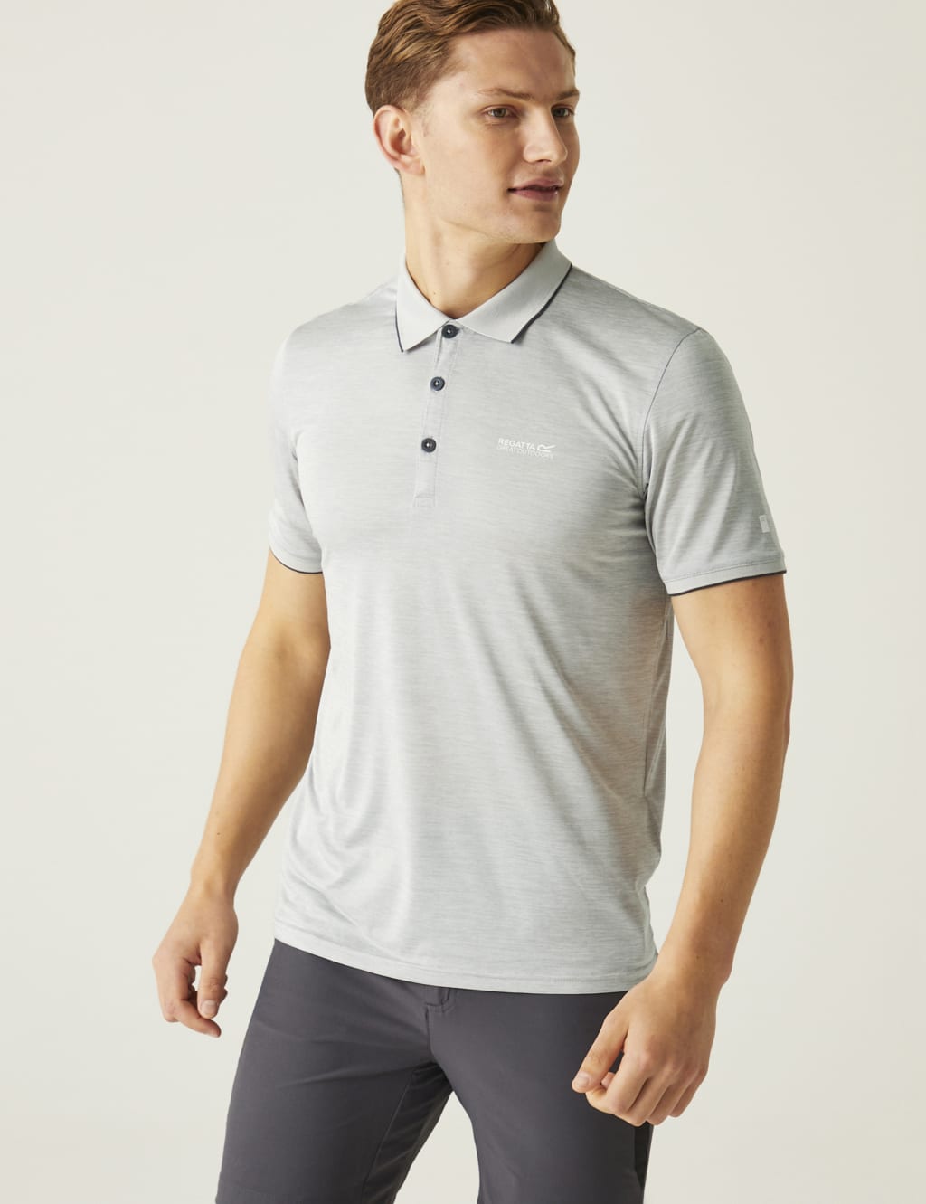 Regatta Men's Remex II Tipped Polo Shirt - Grey, Dark Blue,Charcoal,Grey Marl,Grey