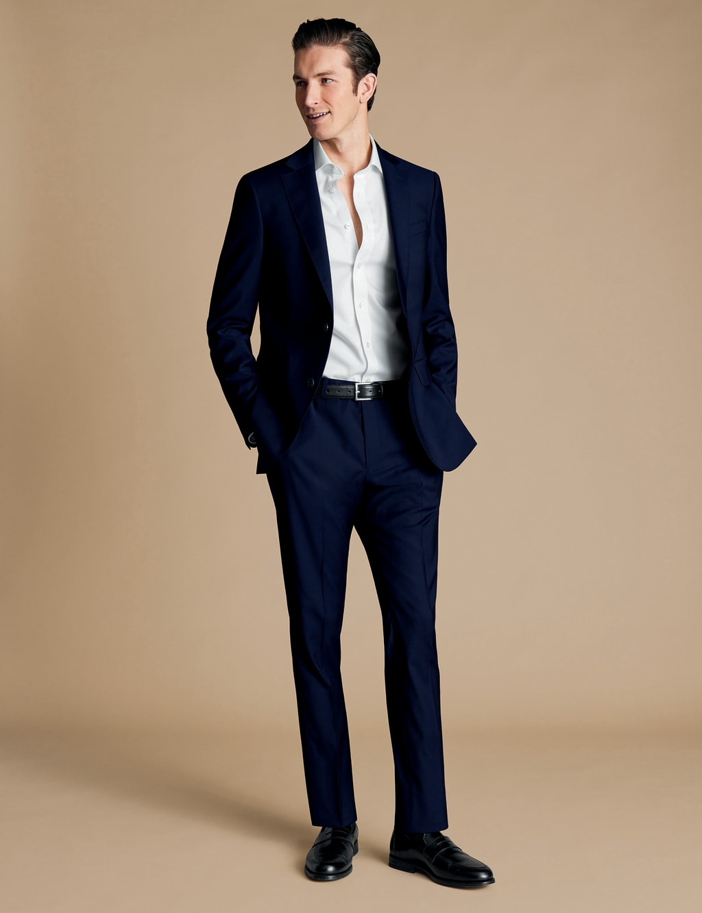 Charles Tyrwhitt Men's Slim Fit Wool Rich Suit Trousers - 3232 - Dark Navy, Dark Navy