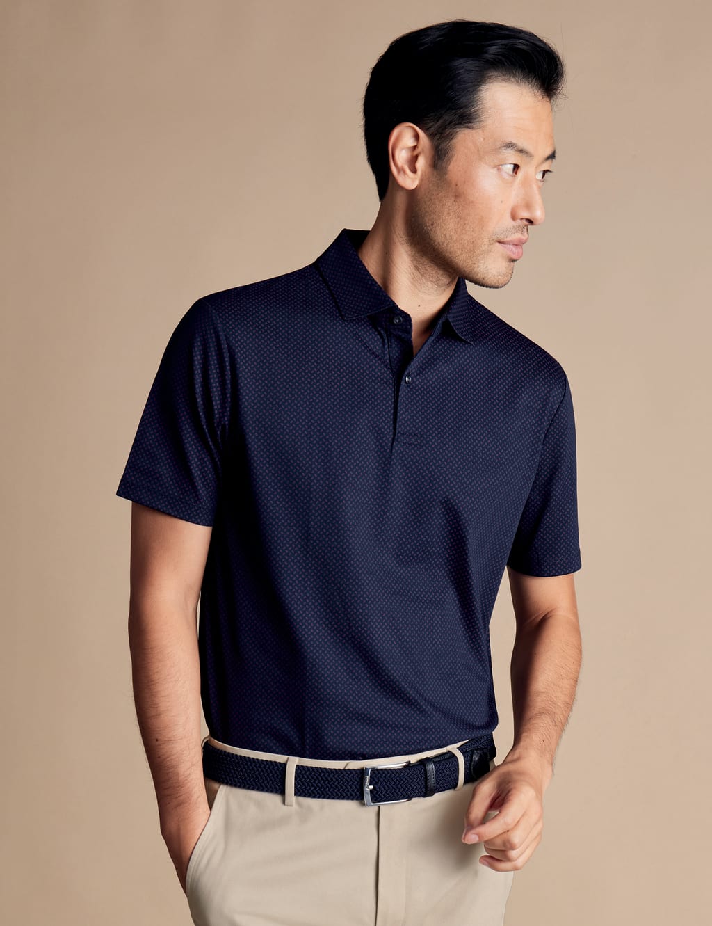Cotton Rich Geometric Polo Shirt