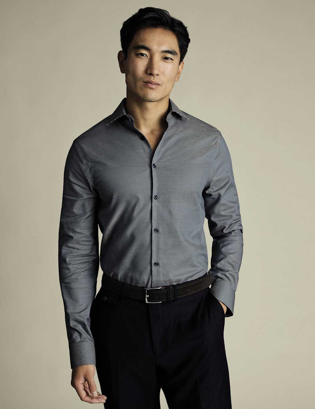 Non Iron Slim Fit Pure Cotton Stretch Shirt