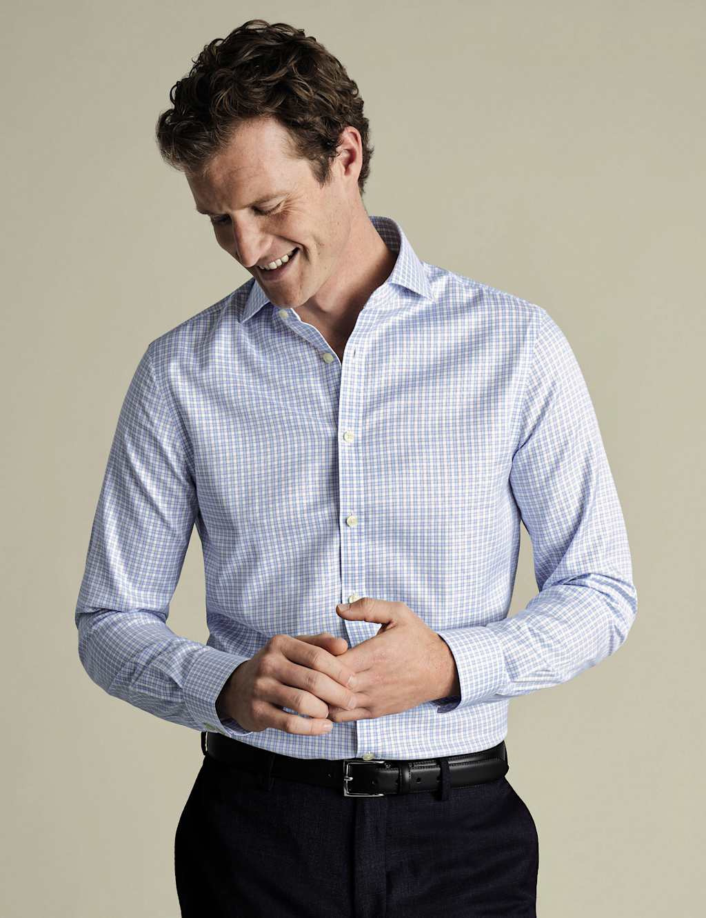Non Iron Slim Fit Pure Cotton Check Shirt