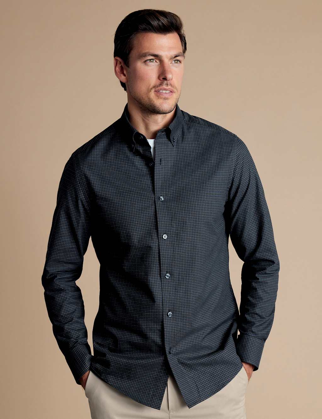 Regular Fit Brushed Cotton Check Shirt