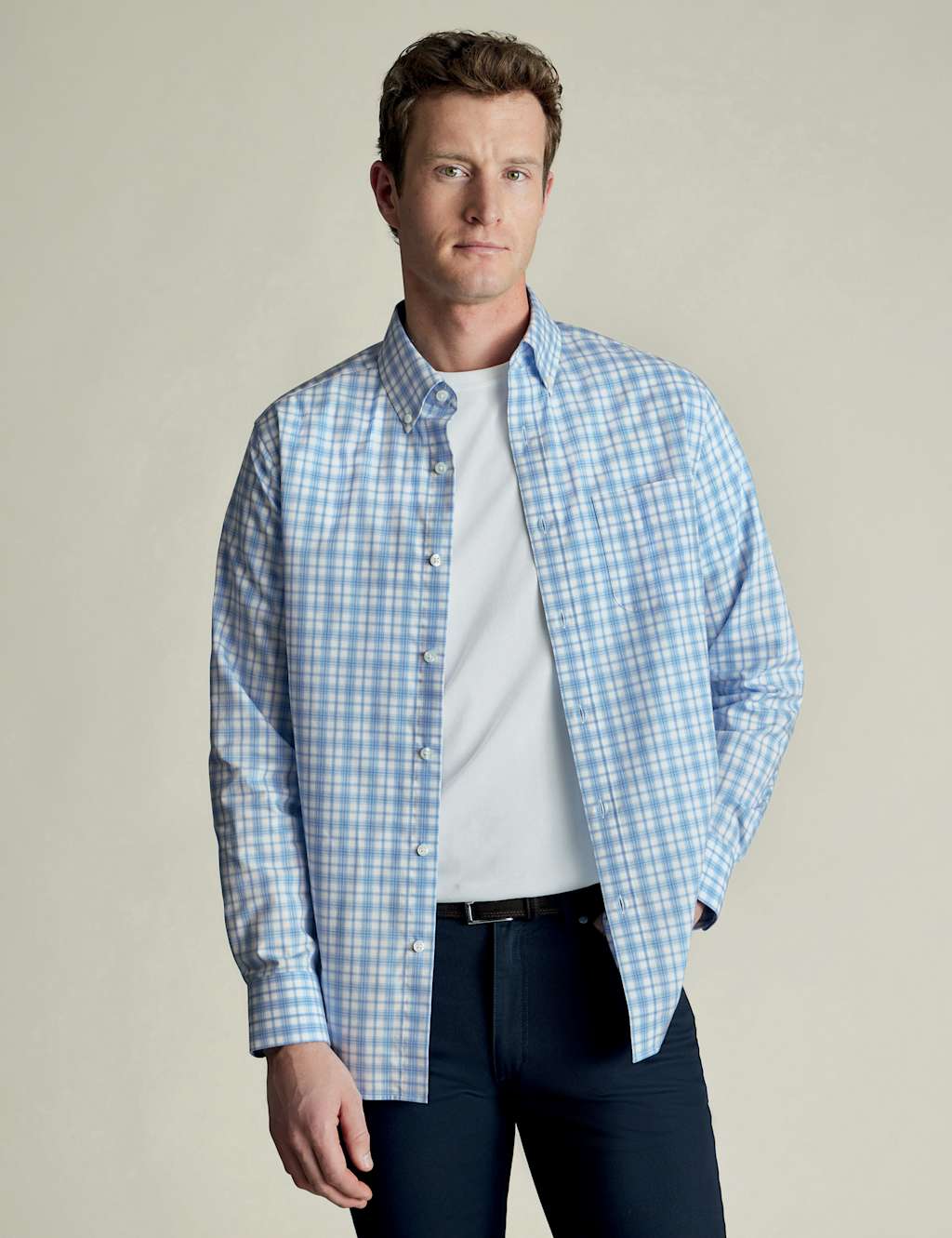 Regular Fit Non Iron Pure Cotton Check Shirt
