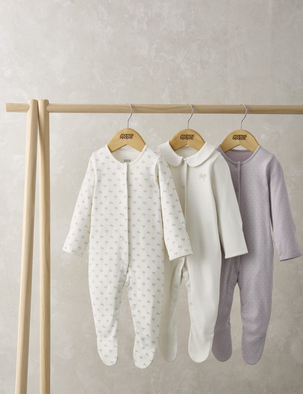 3pk Pure Cotton Ditsy Floral Sleepsuits (0-24 Mths)