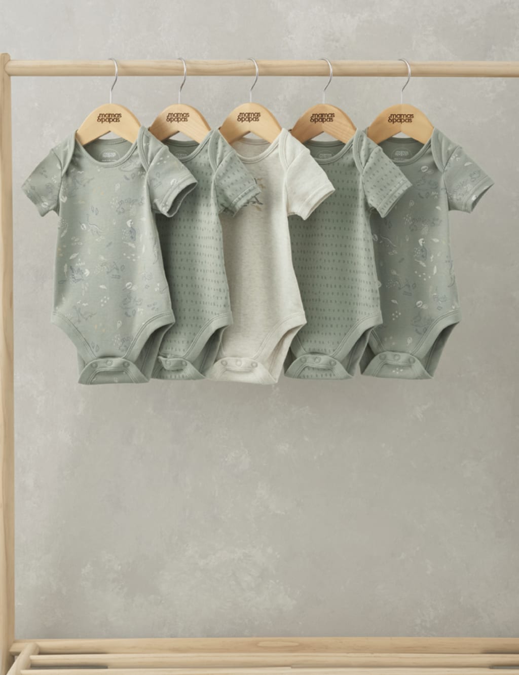5pk Pure Cotton Dinosaur Bodysuits (0-24 Mths)